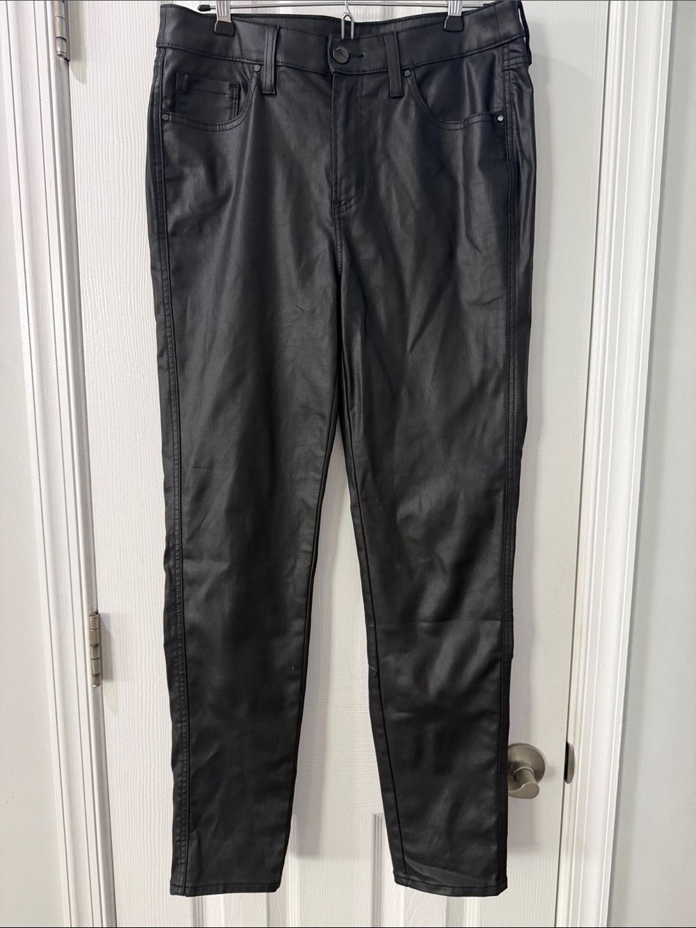 Chico's Black Faux Leather Skinny Pants 1R